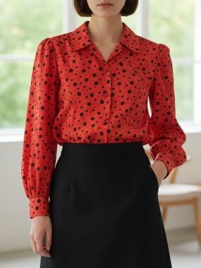 Vintage polkadot button up